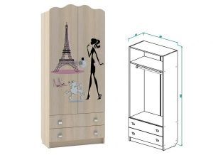 Шкаф для одежды с ящиками Париж в Мегионе - megion.ok-mebel.com | фото